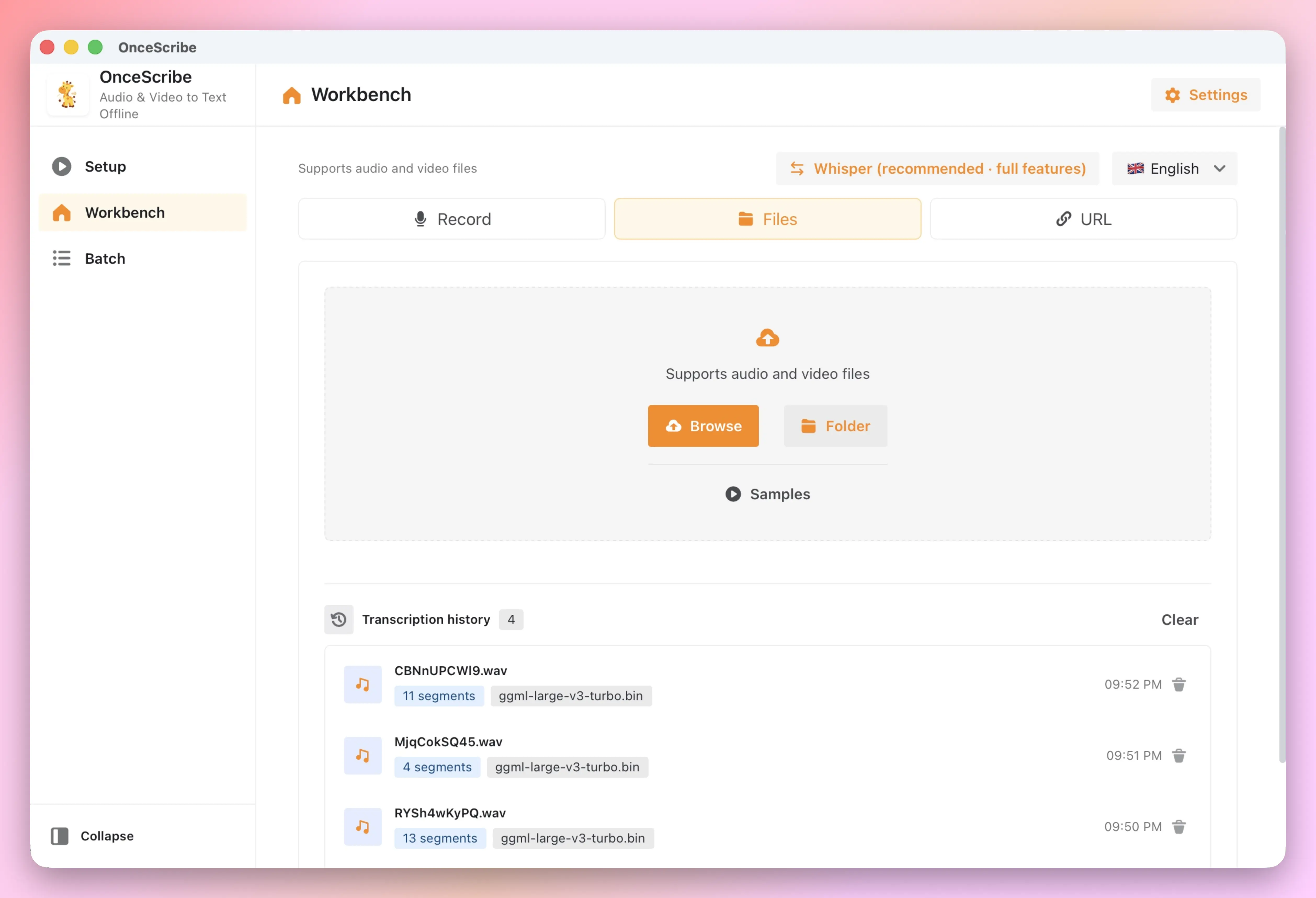 OnceScribe Workbench